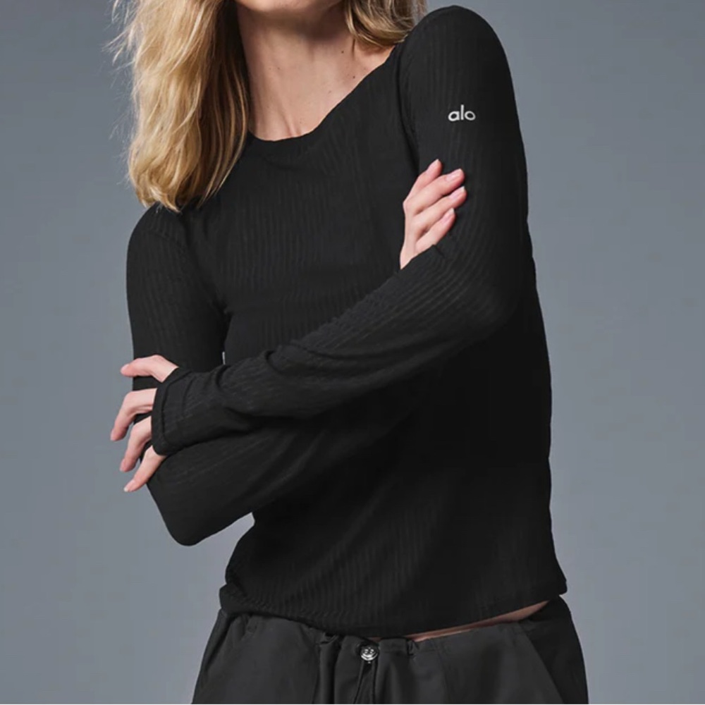 Alo Ribbed Sea Coast Long Sleeve - M